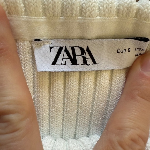 Zara White Ribbed Tube Top | Size Small | Classic Wardrobe Staple - Picture 5 of 5